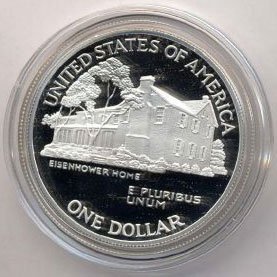 1990 P US Eisenhower Ike Centennial Silver Dollar Grade Proof at